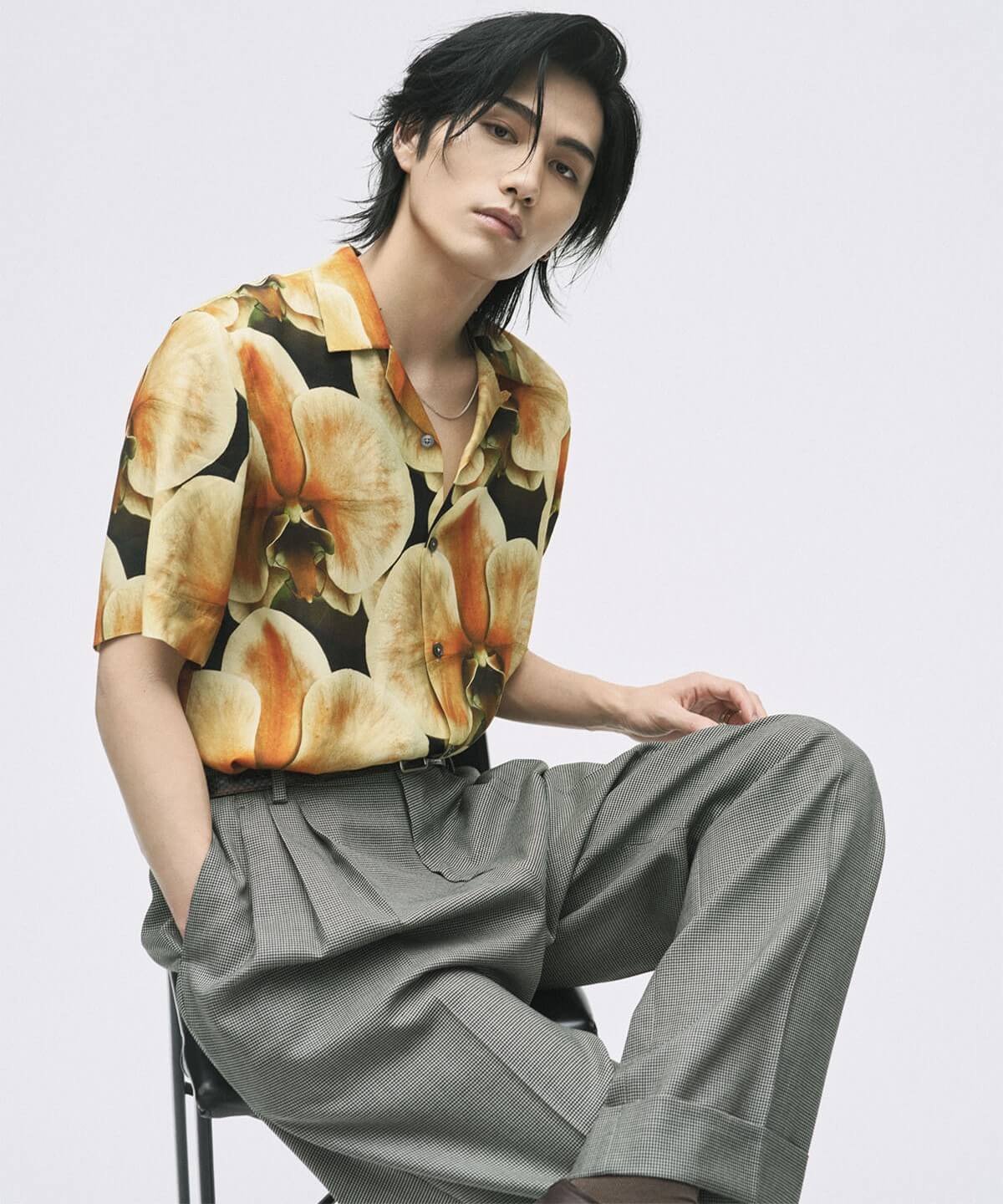 【by R 限定品】Paul Smith "Orchid" オープンカラーシャツ