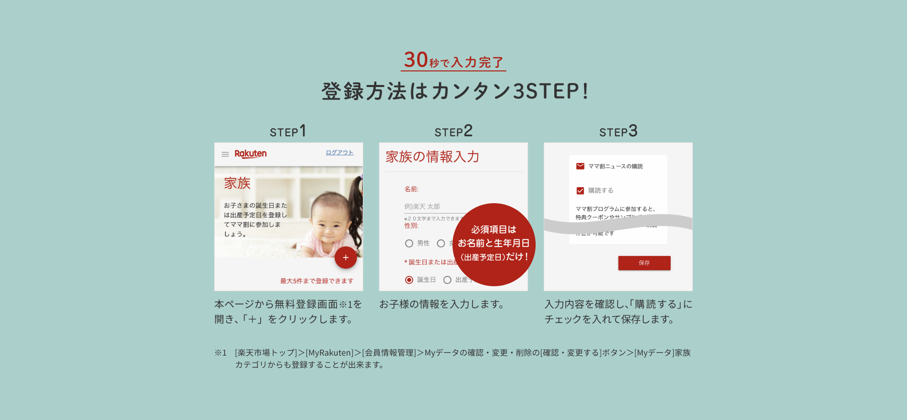 登録方法はカンタン3STEP!