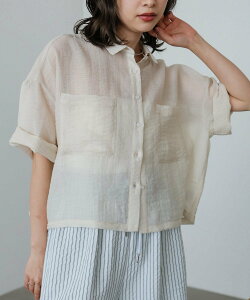Bab / Bou Jeloud | 【再入荷!】シアーショートシャツブラウス