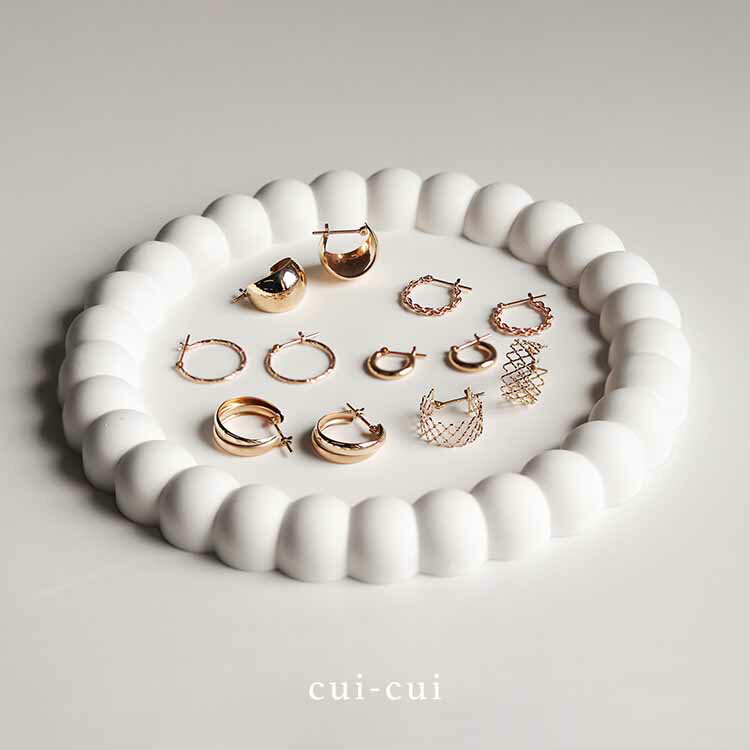 【cui-cui】ゴールド スナップ フープ ピアス