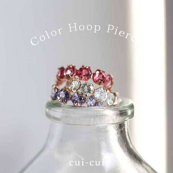【cui-cui】人気のカラーストーンスナップフープピアス！