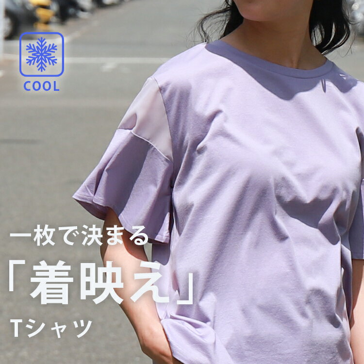 libellemore(P2-51875)<接触冷感>バイオシルケット袖切替えプルオーバー