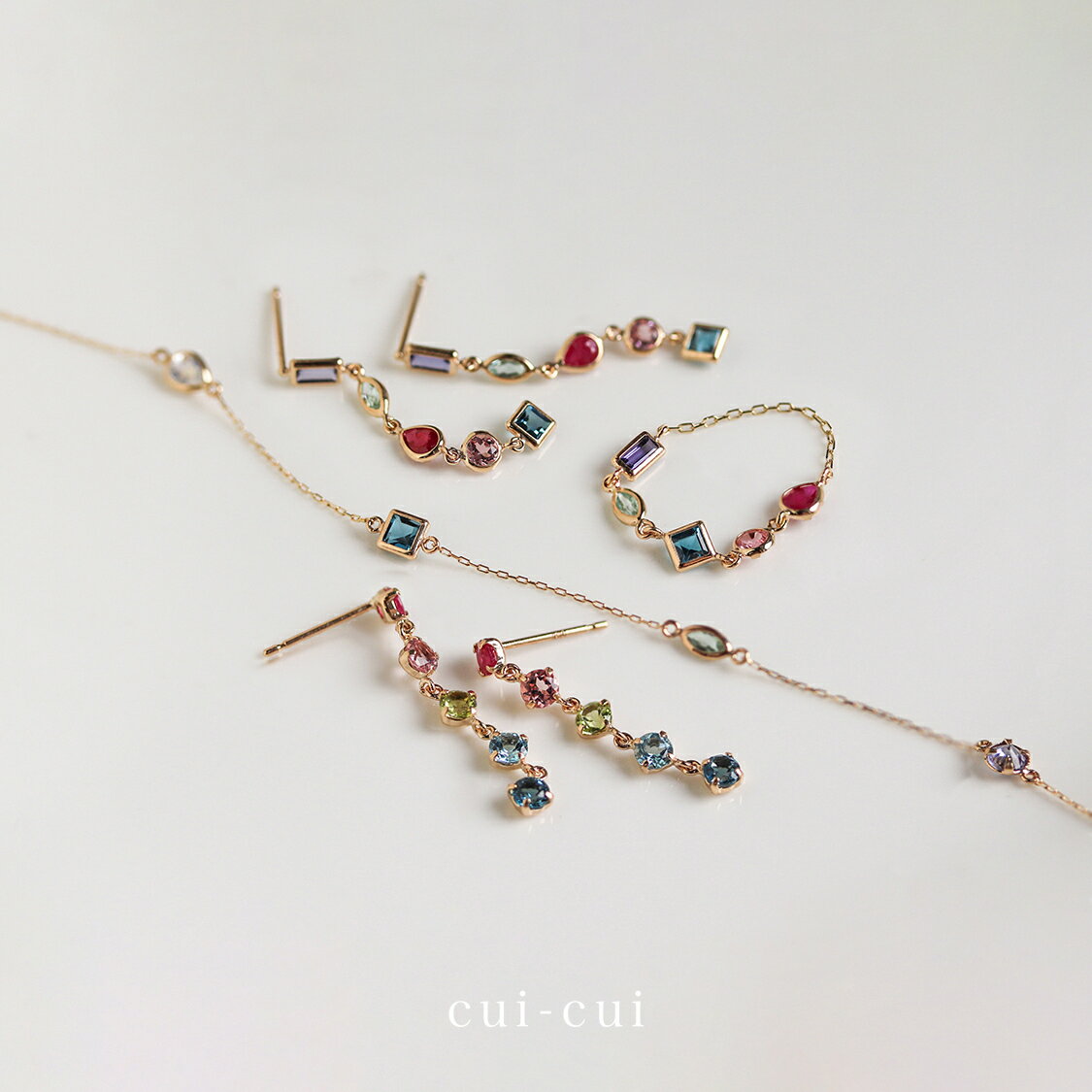 【cui-cui】　New arrival　マルチカラーストーンジュエリー
