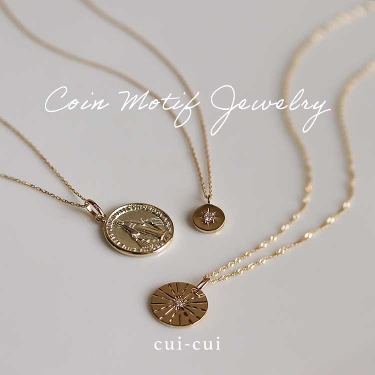 【cui-cui】K10 コイン＆チェーンネックレス