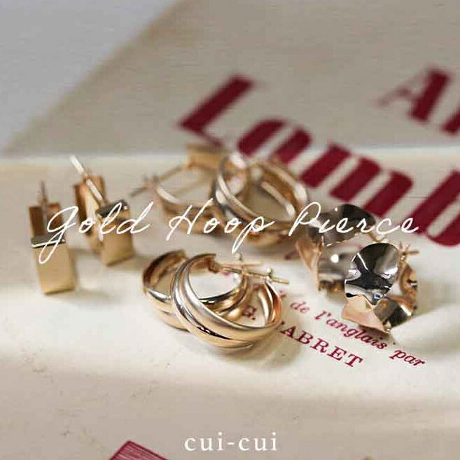 【cui-cui】ゴールド フープ ピアス