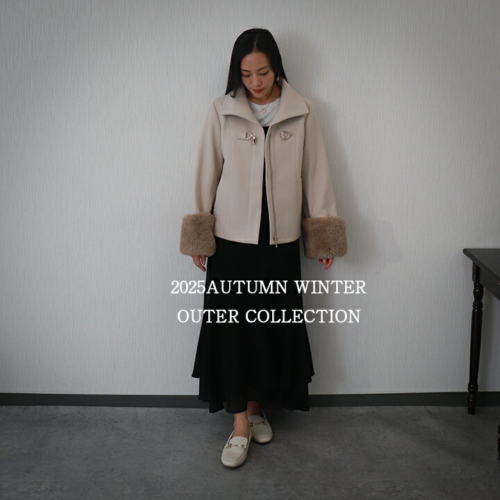 libellemoreビット付きファーショートコート