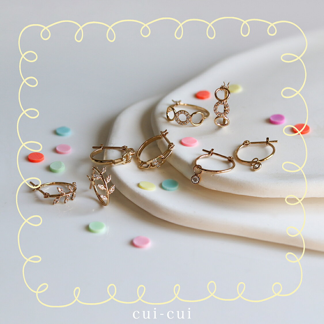 【cui-cui】K10-K18 ダイヤモンドピアス