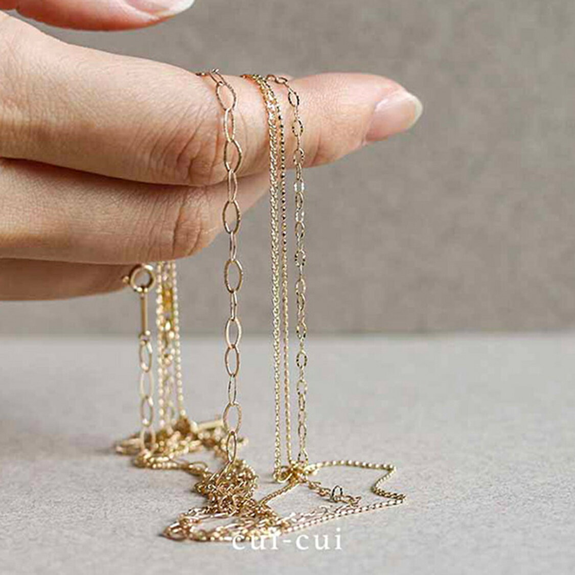 【cui-cui】K10 チェーンネックレス・チャーム