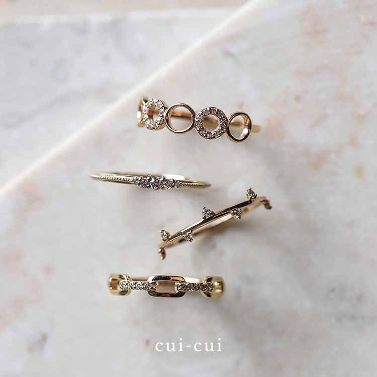 【cui-cui】K10 ダイヤモンド リング
