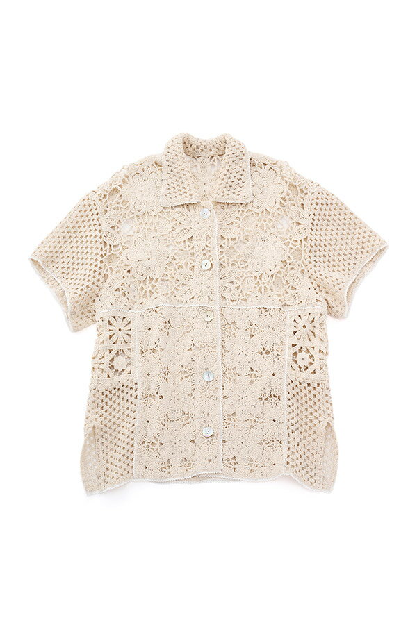 Mixed Lace Oversized Shirt