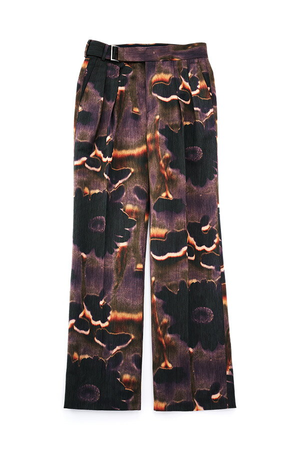 Field Flowers ベルトフロント ワイドトラウザーズ