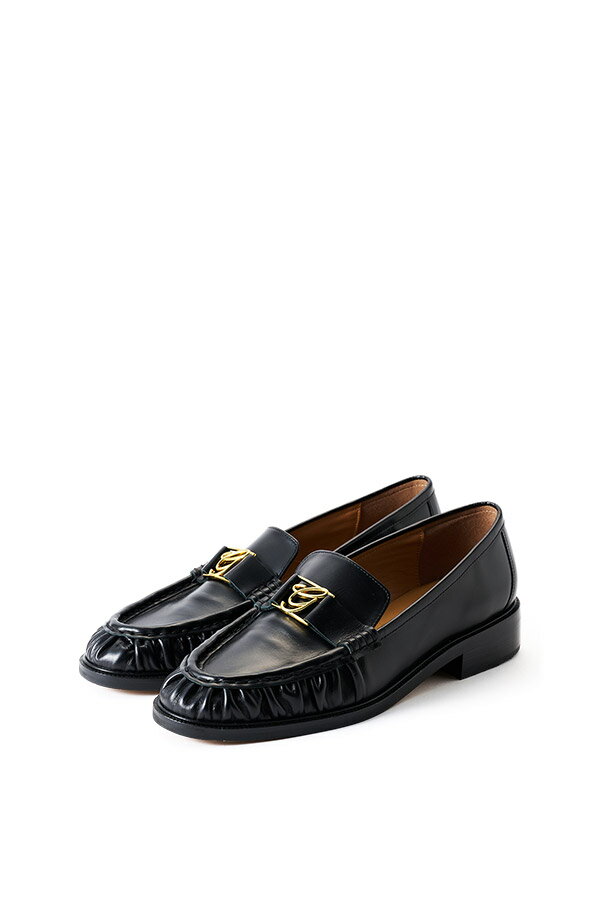 GRISEレザーギャザーローファー