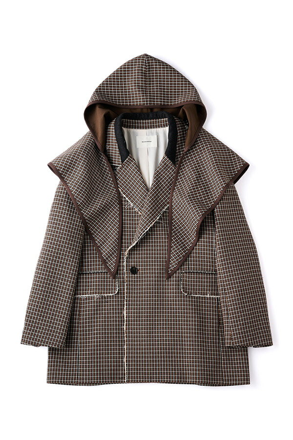 2way Hooded Scarf Cut Off Jacket