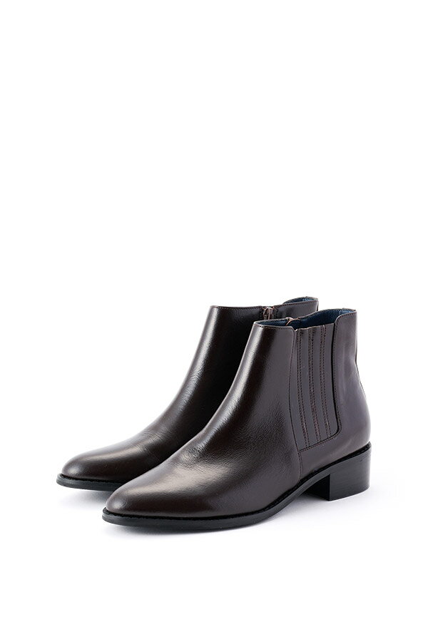 牛革サイドゴアジップブーツ