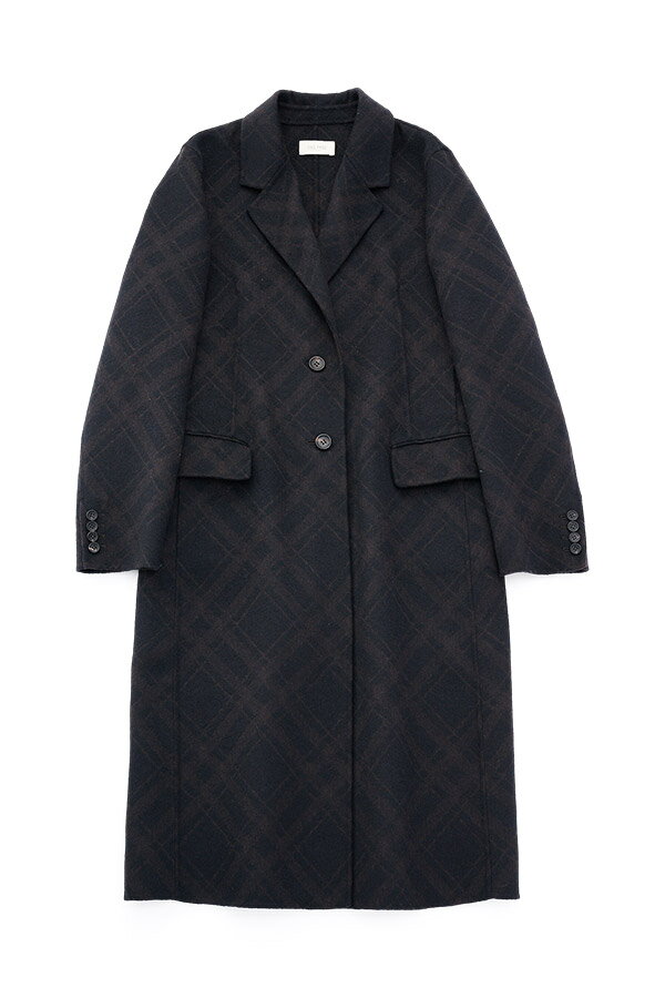 ダブルフェイスチェックジャガード チェスターコート