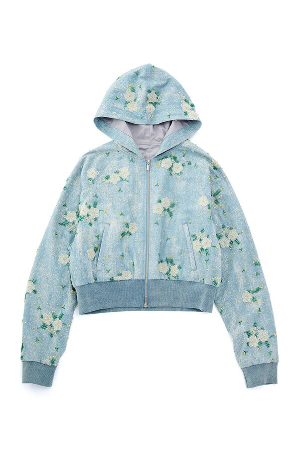 Embroidery Flower Beads Hoodie
