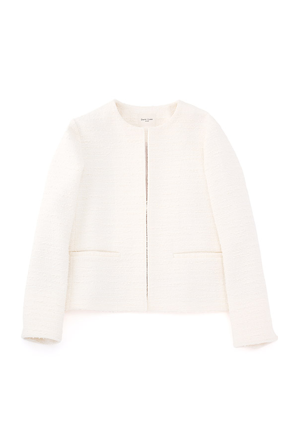 ツイード クルーネック ジャケット