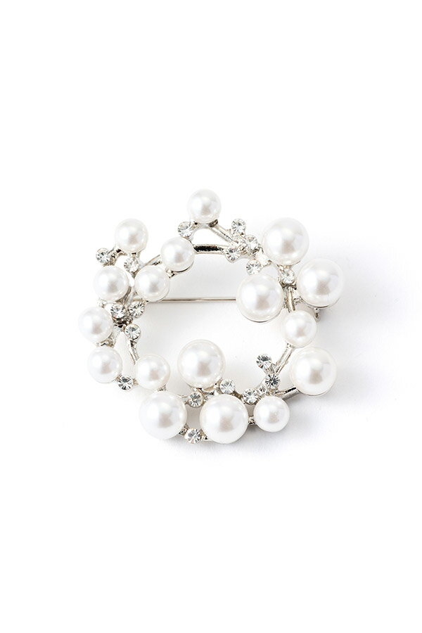 フェイクパール ビジューブローチ