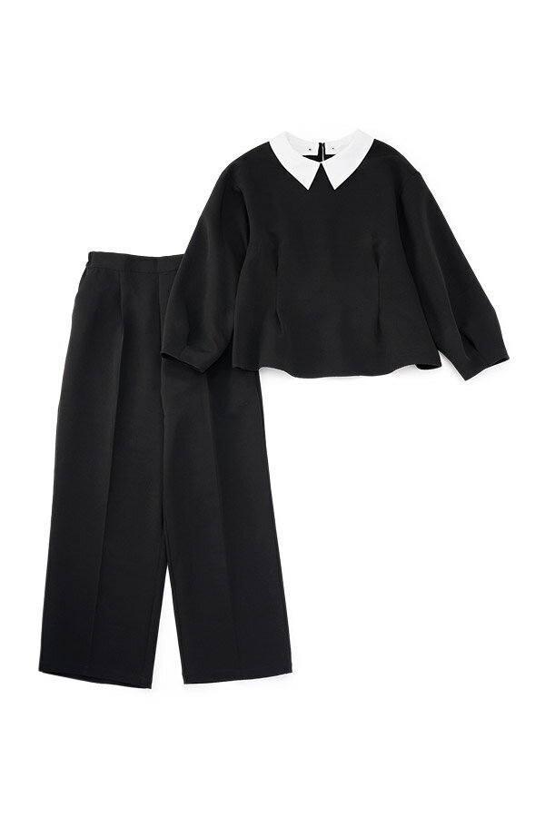襟付き ペプラム セットアップ
