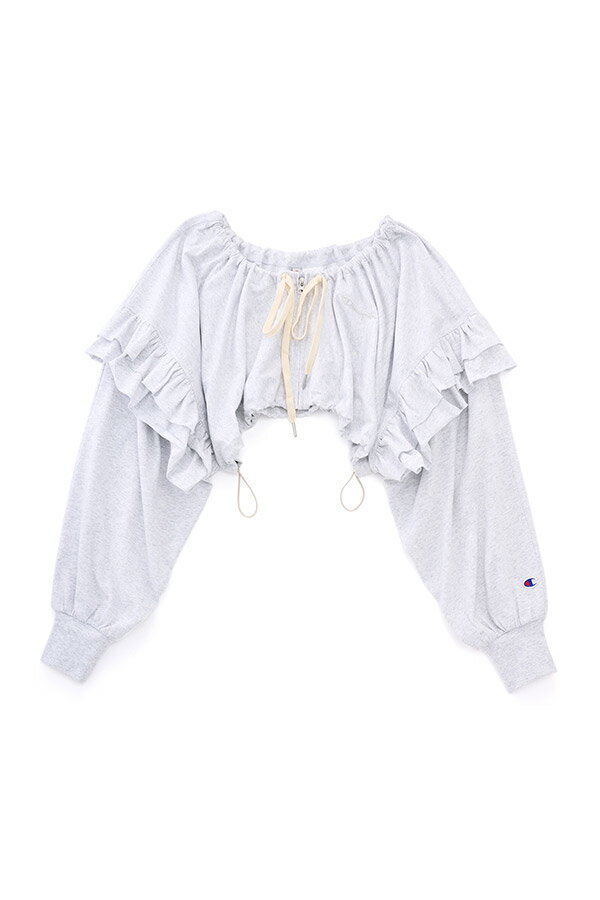 ギャザー×フリル ジップショートボレロ