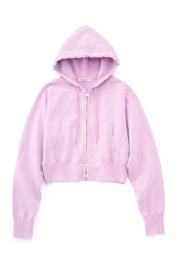 コットン ショートフロントジップパーカー