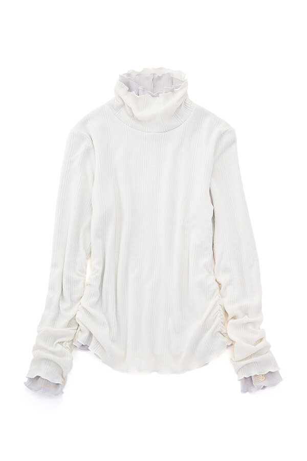 NB GREY カラーブロック長袖トップ