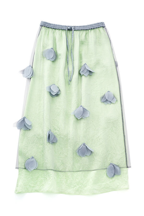 Sheer Floral Layered Skirt