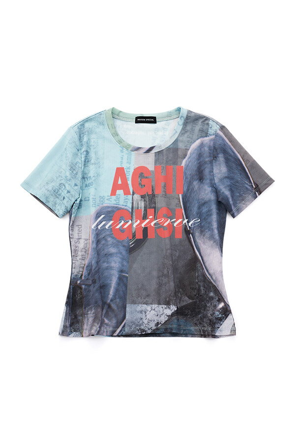 Mesh Print Compact T-Shirt