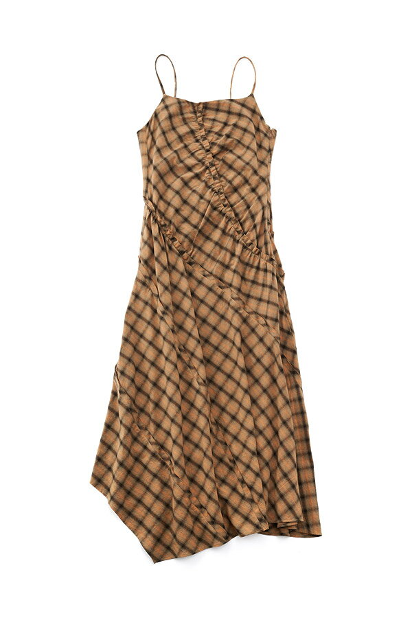 Plaid Pattern Combination Frill Dress