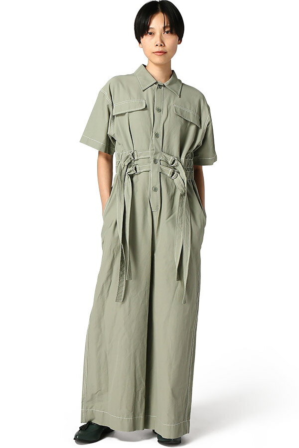 (W)COTTON NYLON JUMPSUIT