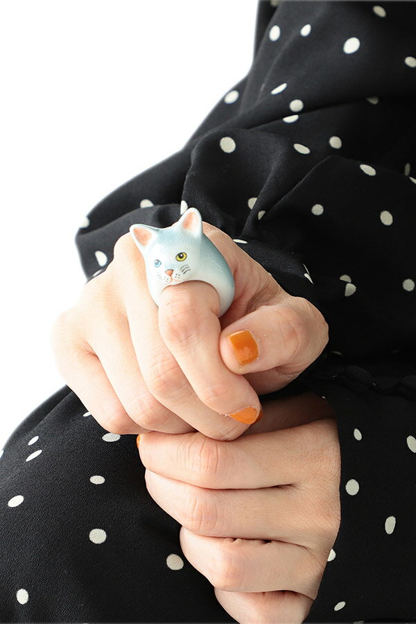 NACH × CAROLINA GLASER オッドアイ 猫リング